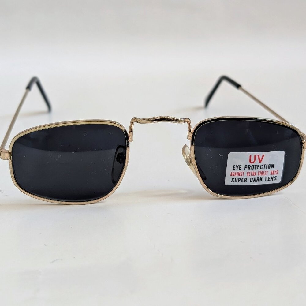 NWT Vintage 90's Rectangle Metal Sport Sunglasses (S. Gold)